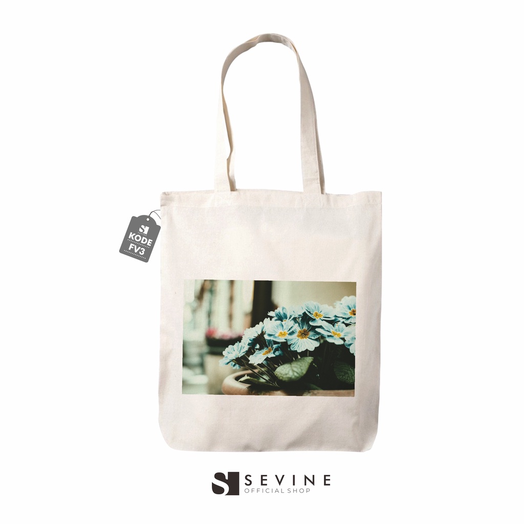 Sevine Totebag Tas Wanita Tote Bag Resleting Vintage Flowers - FV