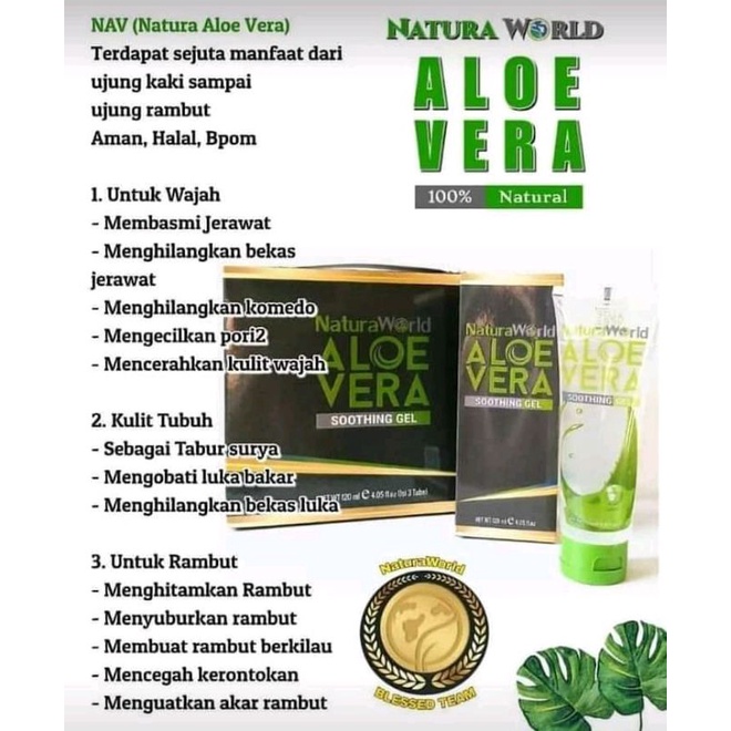 NaturaWorld AloeVera (NAV) / Untuk Menghilangkan bekas luka / Untuk Mengatasi Rambut Rontok, untuk m
