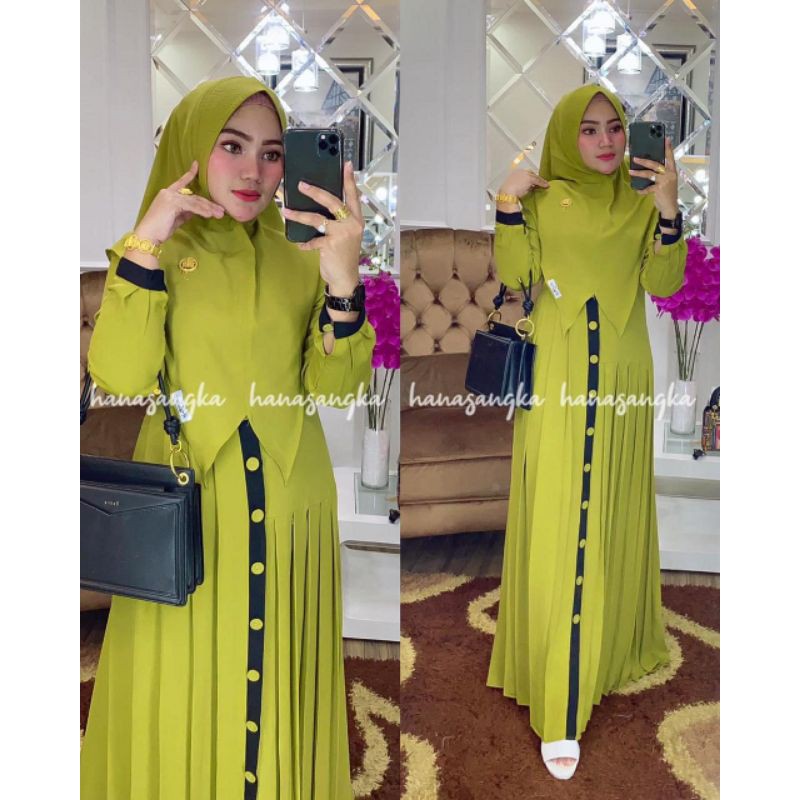 MP Hanasangka Syari ♥️ Gamis Kekinian Ceruty Babydoll