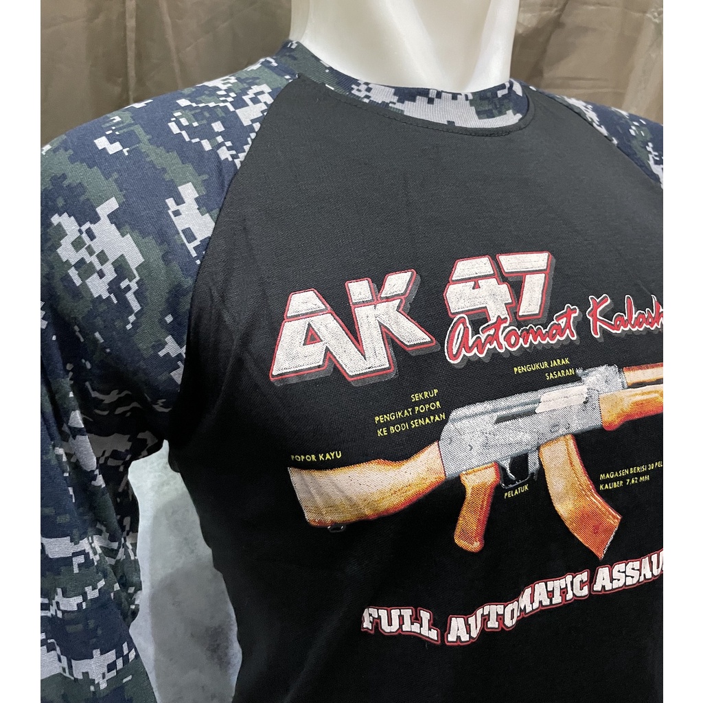 Kaos Raglan Panjang Navy Seals AK | Kaos Raglan Loreng | Kaos Loreng Navy Seals | Kaos Loreng Digital Biru