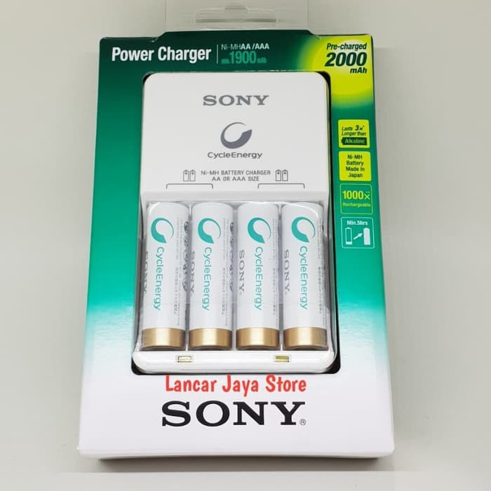 TERMURAAH Sony Power Charger AA-AAA + 4 Baterai A2-A3 2000mAh Original .