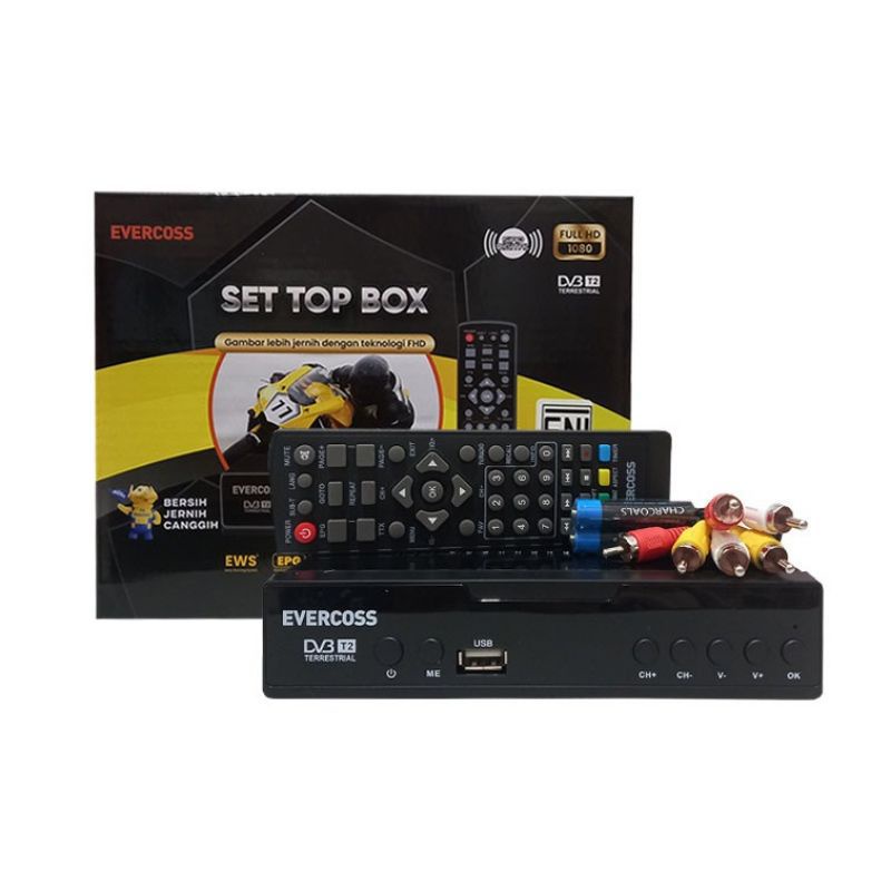 STB Set Top Box TV Digital SNI Bersertifikat Kominfo Evercoss Mega Box