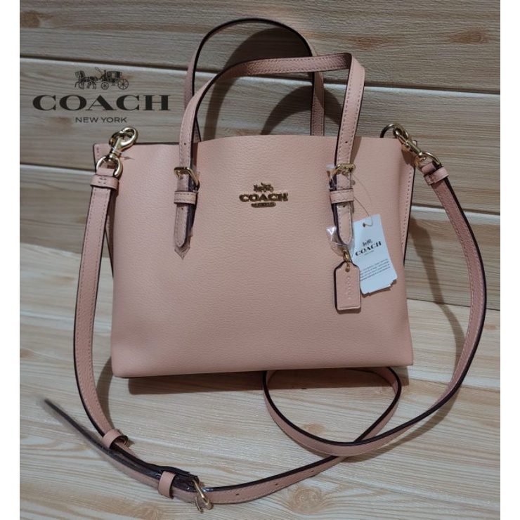 COACH mollie 25 satchel faded blush pink leather n