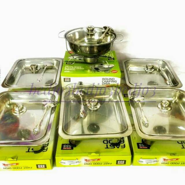 Jual Set Prasmanan Wadah Saji Makanan Full Kaca Stainless Stell Shopee Indonesia