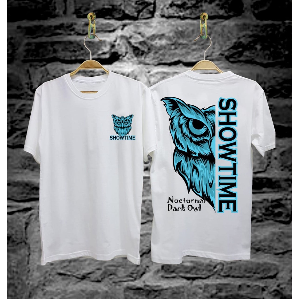 Kaos Tshirt Pria Terbaru Samurai Jepang Showtime Dark Owl Warna Hitam Distro Lengan Pendek Motif Sablon Bergambar Keren