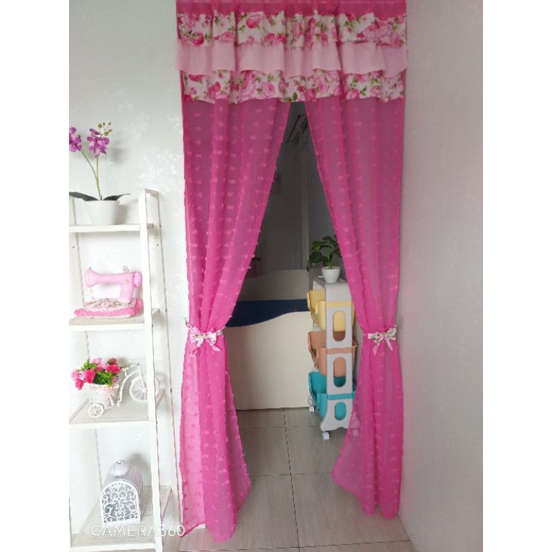 gorden shabby rubi pink fanta sepasang