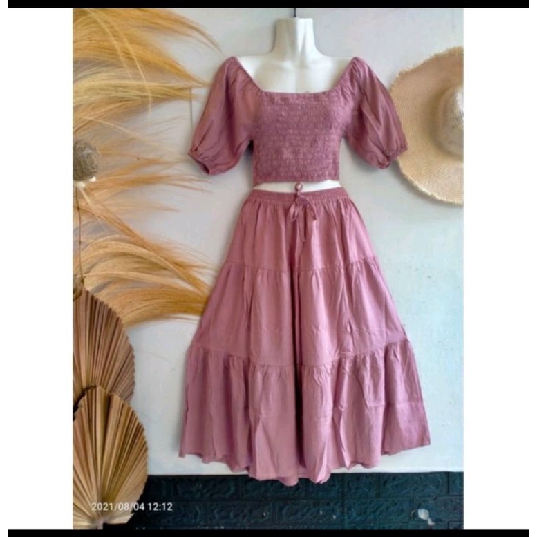 SET ROK Sabrina Polos Rayon Bali Premium