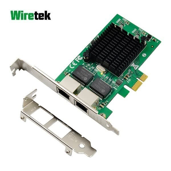 Wiretek PCI Express LAN Dual Gigabit Ethernet NIC