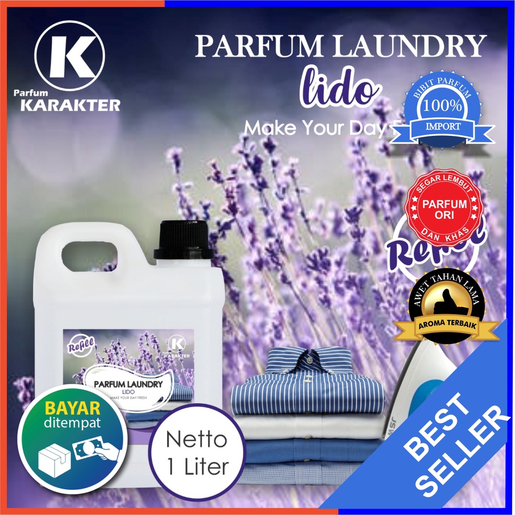 Parfum Laundry Lido 1 Liter | Pewangi Laundry Pakaian Harum Wangi Tahan Lama | Bisa Cod | Terlaris