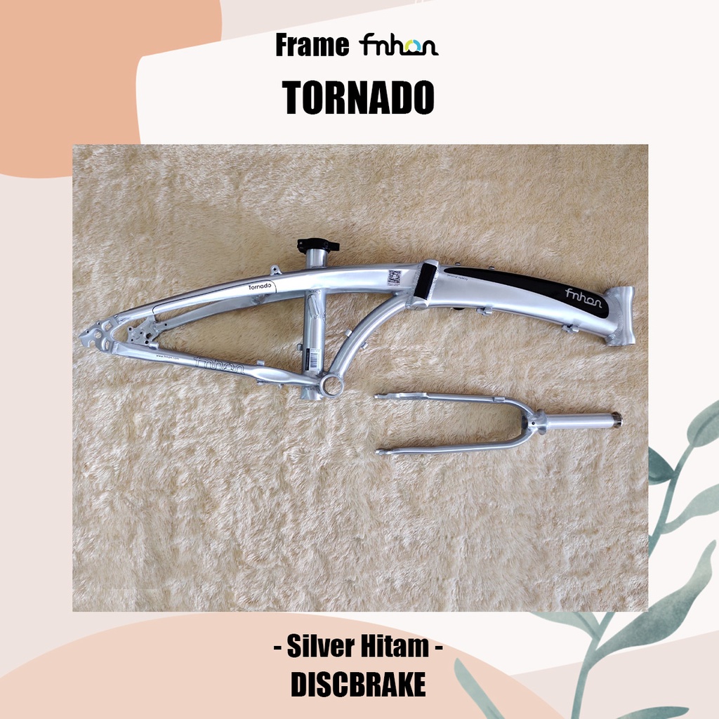 Frame Set Fnhon Tornado Silver Hitam Discbrake Db Disc Brake 20 22 inch Black Silver not Blast Gust Storm