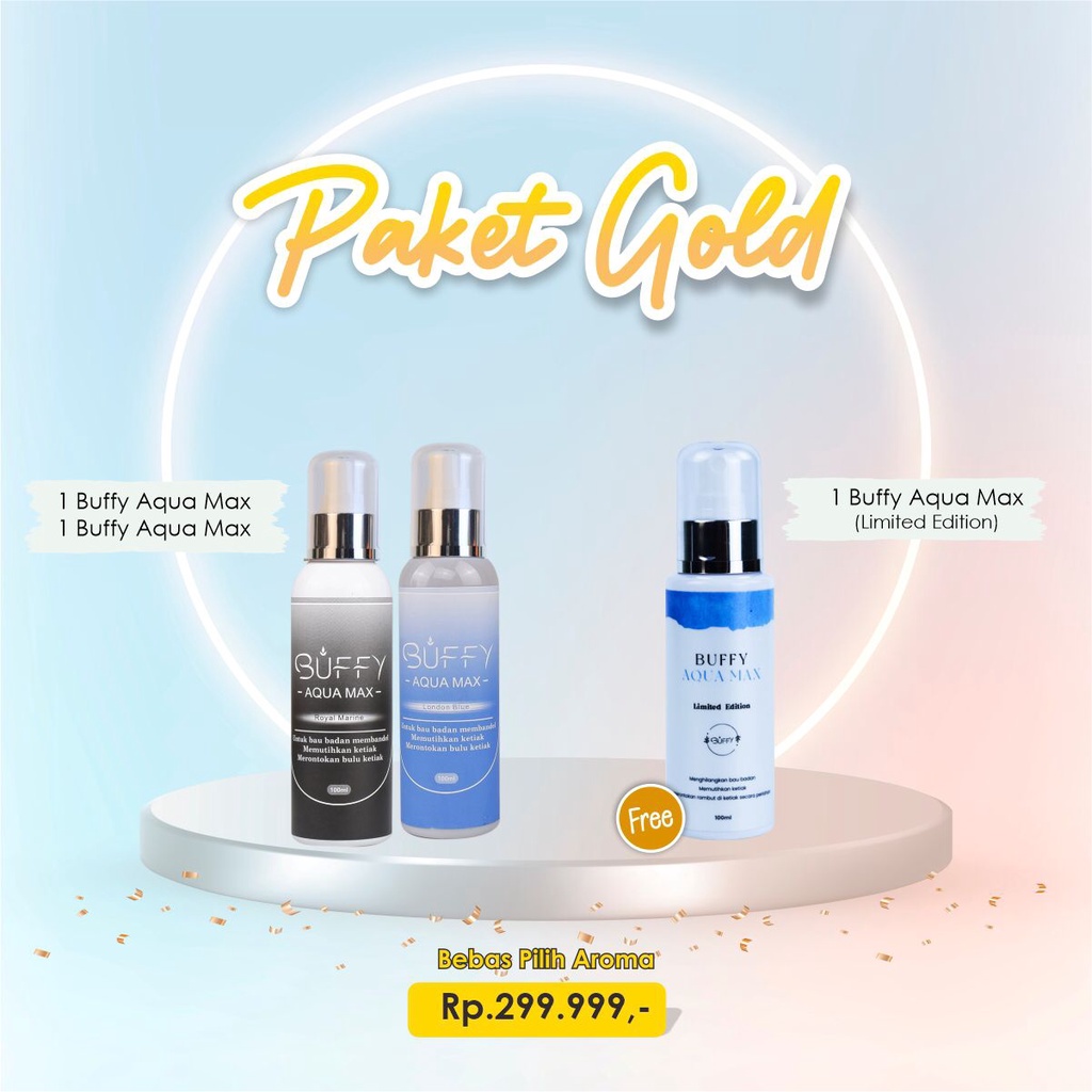 Jual PROMO PAKET GOLD Buffy Aqua Max perawatan ketiak untuk bau badan