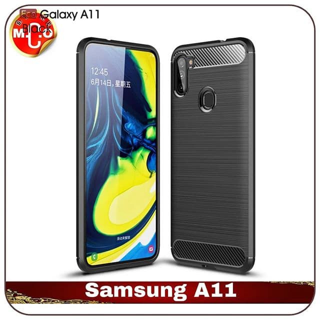 Samsung Galaxy A11 Fiber Carbon Slim Fit Case Casing Sarung Cover HP