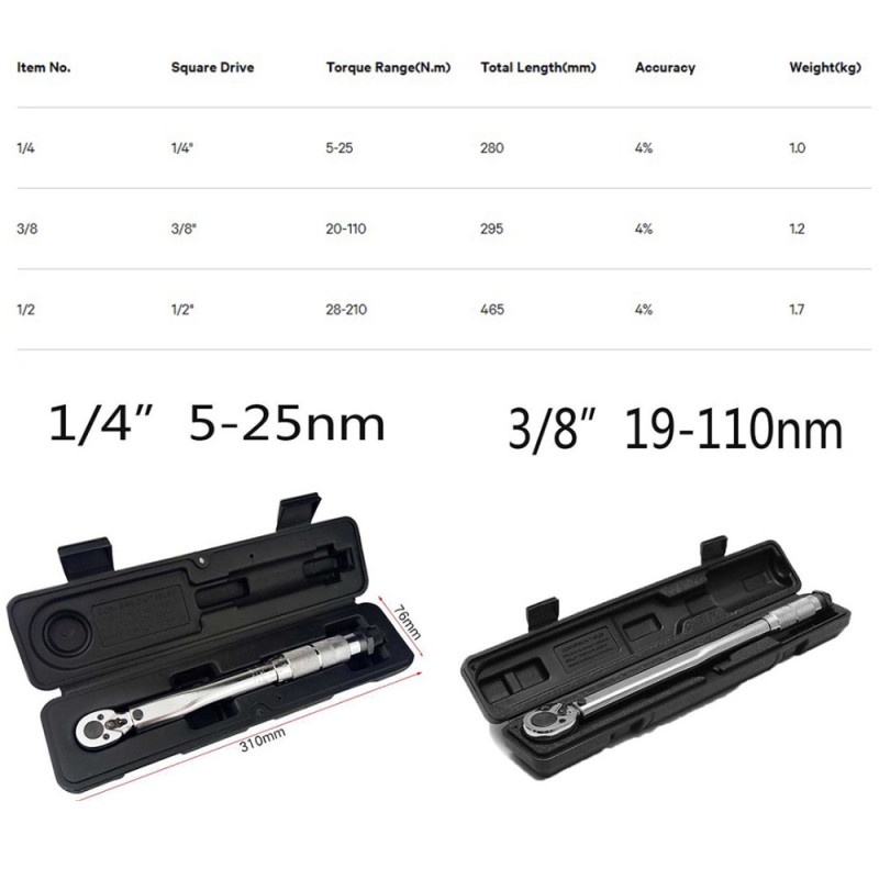 Kunci Pas Torque Wrench Two way Spanner Tools