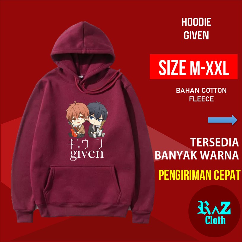 Given Mafuyu Ritsuka Jaket Hoodie Anime Switer Pria Keren