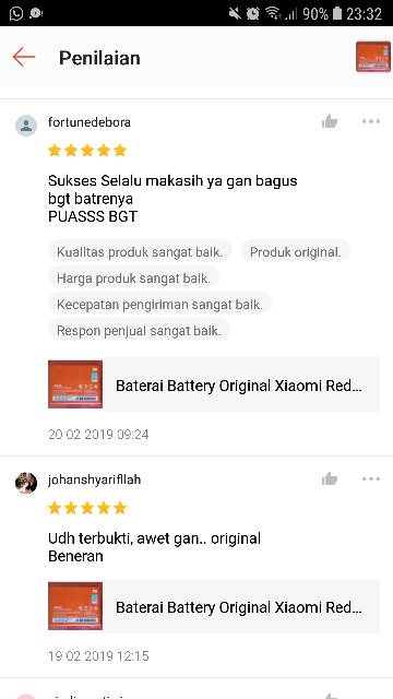 Baterai Battery Original Redmi Note 2 BM45 Note 2 Prime Batre Battre