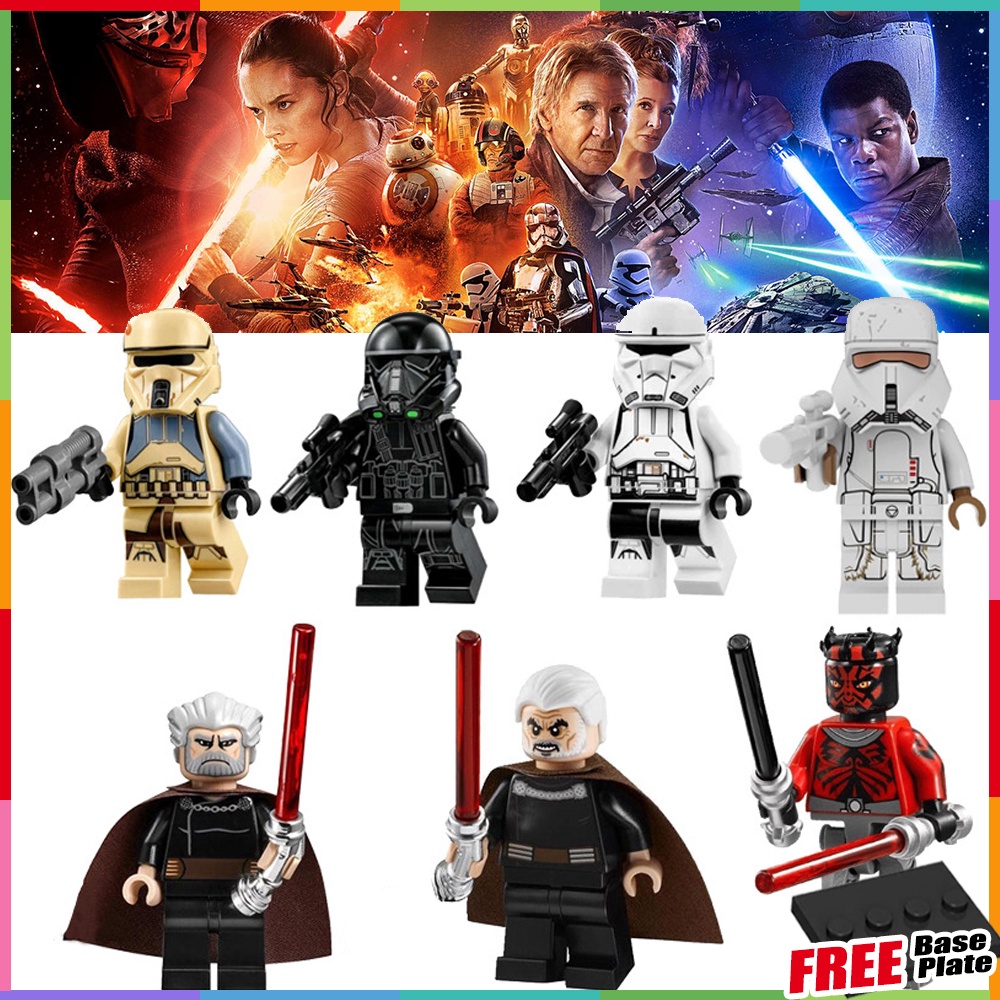 Star Wars Minifigures Frontier Stormtrooper Imperial Stormtrooper Count Dooku Darth Maul Koleksi Figure Mini