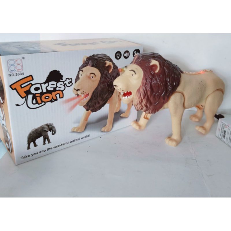 mainan singa ada suara dan bisa berjalan