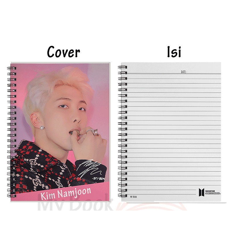 Ruled Notebook Diary Agenda Buku Catatan Bergaris A5 Kpop BTS 50 Lembar B07-RM