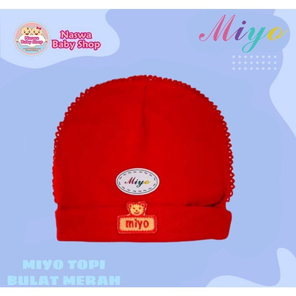 Miyo Topi Bulat Polos Merah