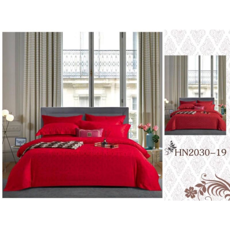 SPREI KINGKOIL SUTRA KINGKOIL TENCEL KINGKOIL SUTERA SPREI JAQUARD TENCEL UKURAN DOUBLE SINGLE