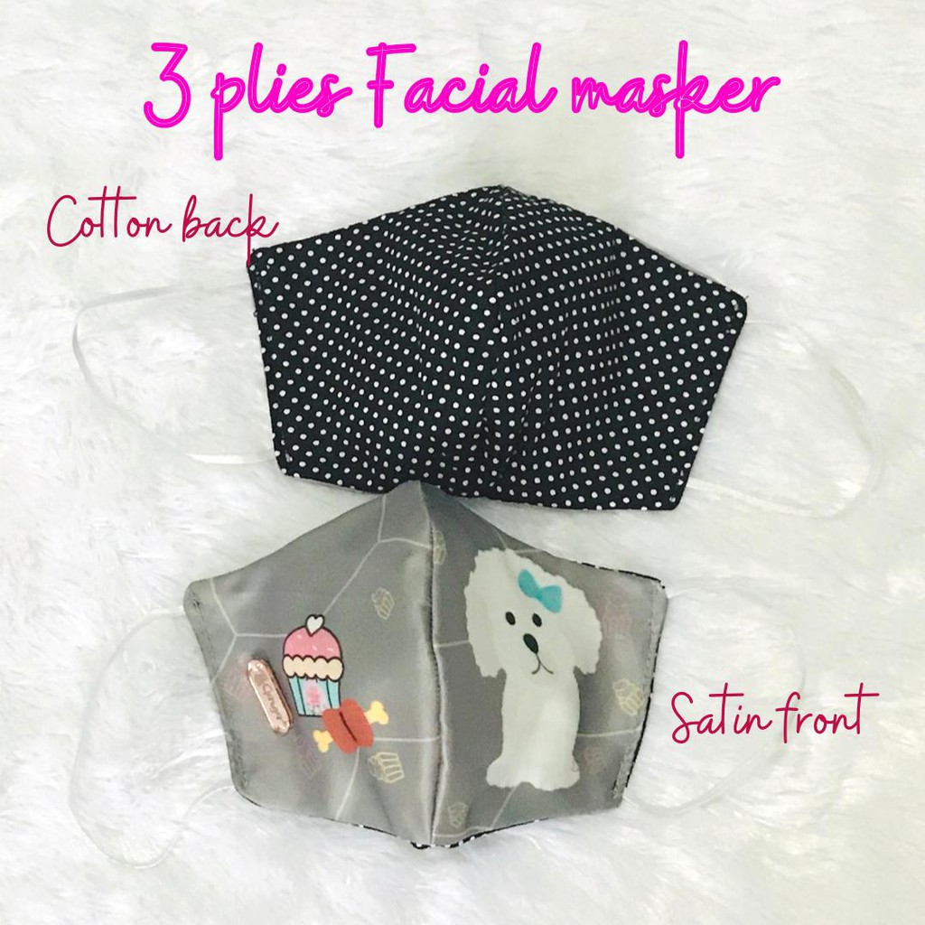 Skoola Masker Masker Remaja Karakter Lucu Satin Cotton 3 Lapis