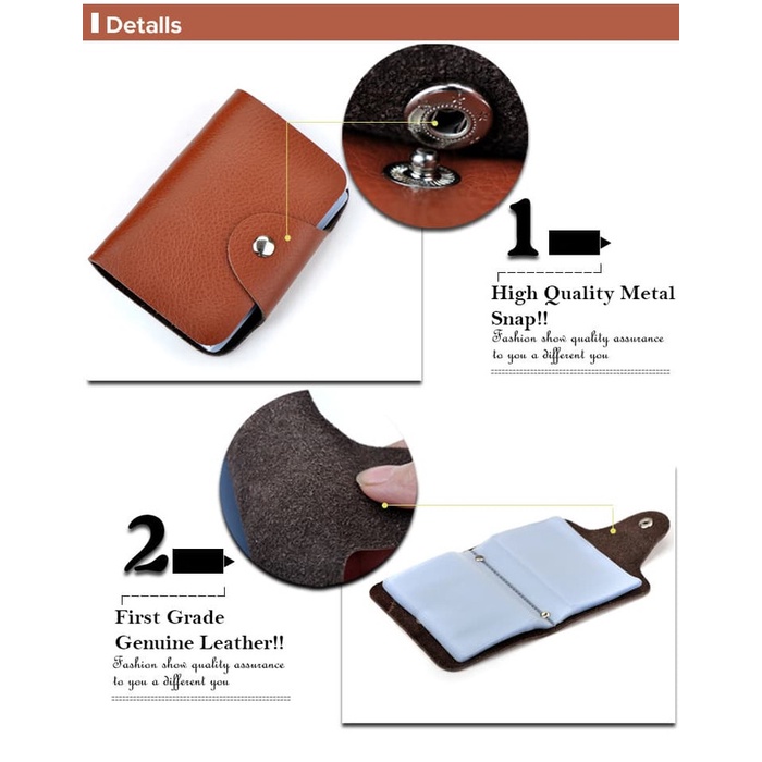 

READY Dompet Kartu Isi Banyak Bahan Kulit Asli Genuine Leather Korea Style - Dark Brown BERKUALITAS