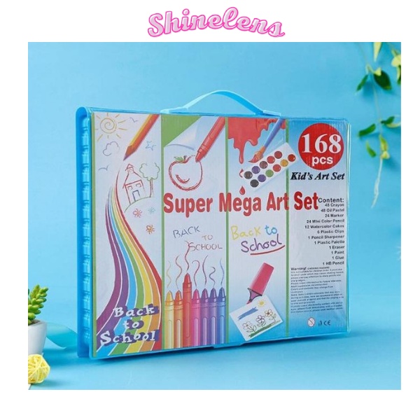 

BIRU- Crayon Set 168 Pcs,Alat Gambar/ Mewarnai