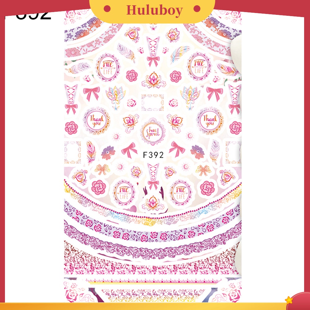 Huluboy Huluboy♡ Stiker Decal Transfer Air Motif Kartun Hewan Lucu Untuk Dekorasi Manicure / Nail Art DIY