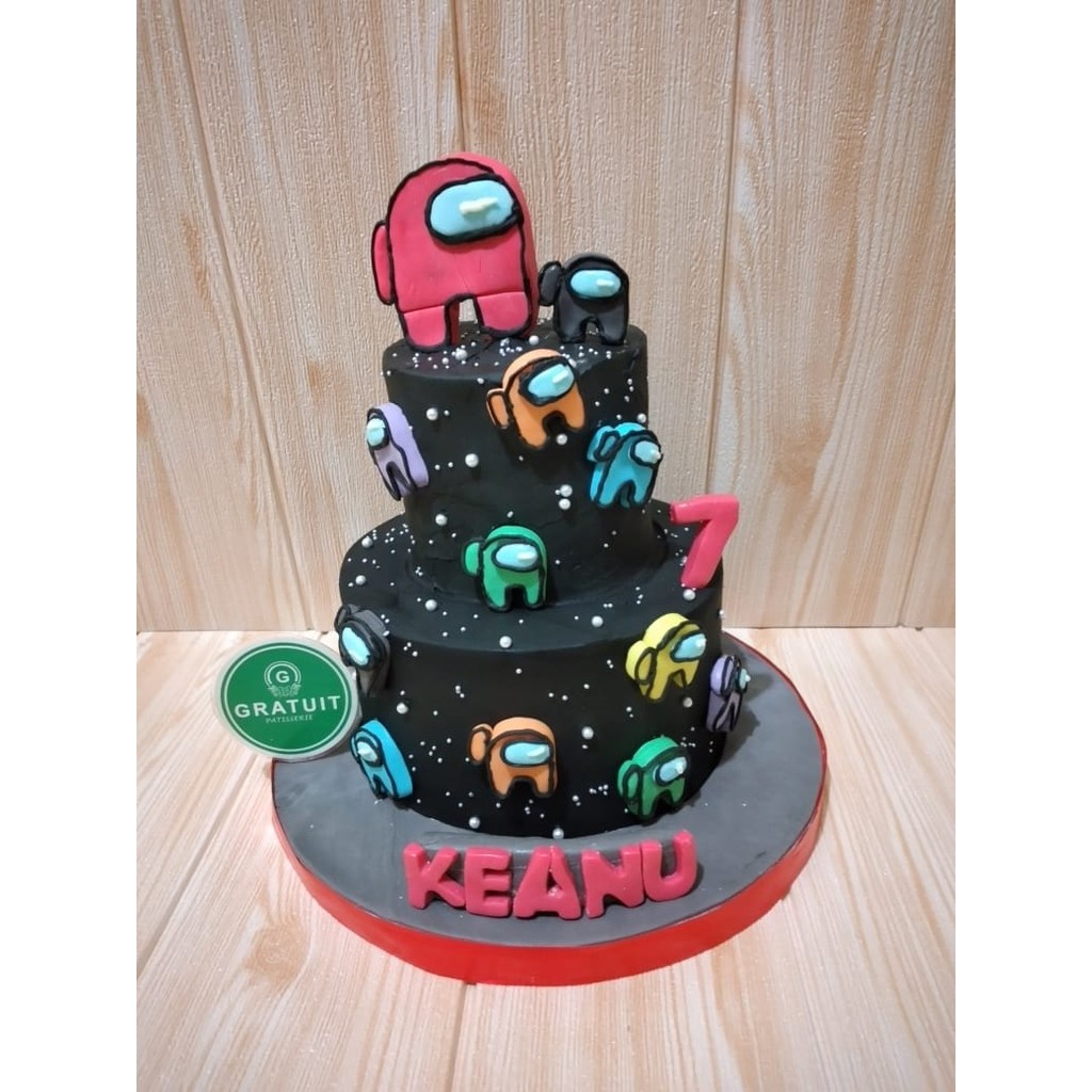 

cake among us 15+10cm / KUE ULANG TAHUN