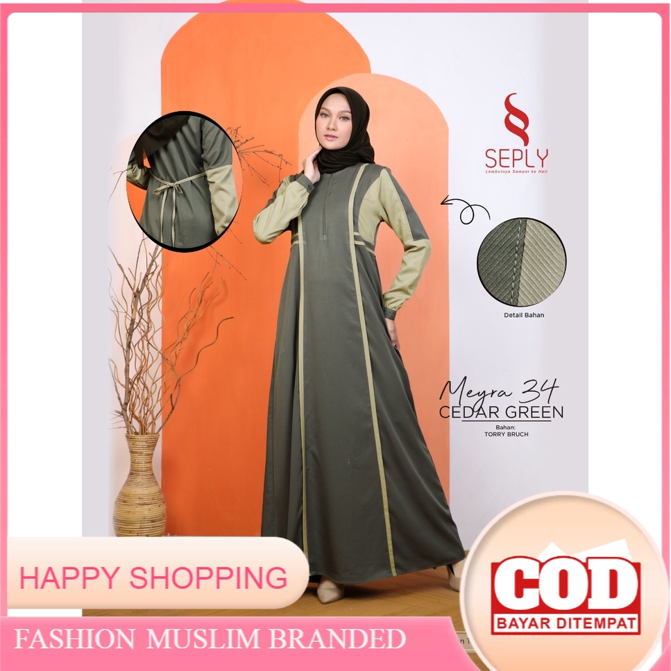 GAMIS SEPLY MEYRA 34 CEDAR GREEN, SILVER SAGE | DRESS WANITA  DEWASA TERBARU KEKINIAN |BUSANA BAJU  