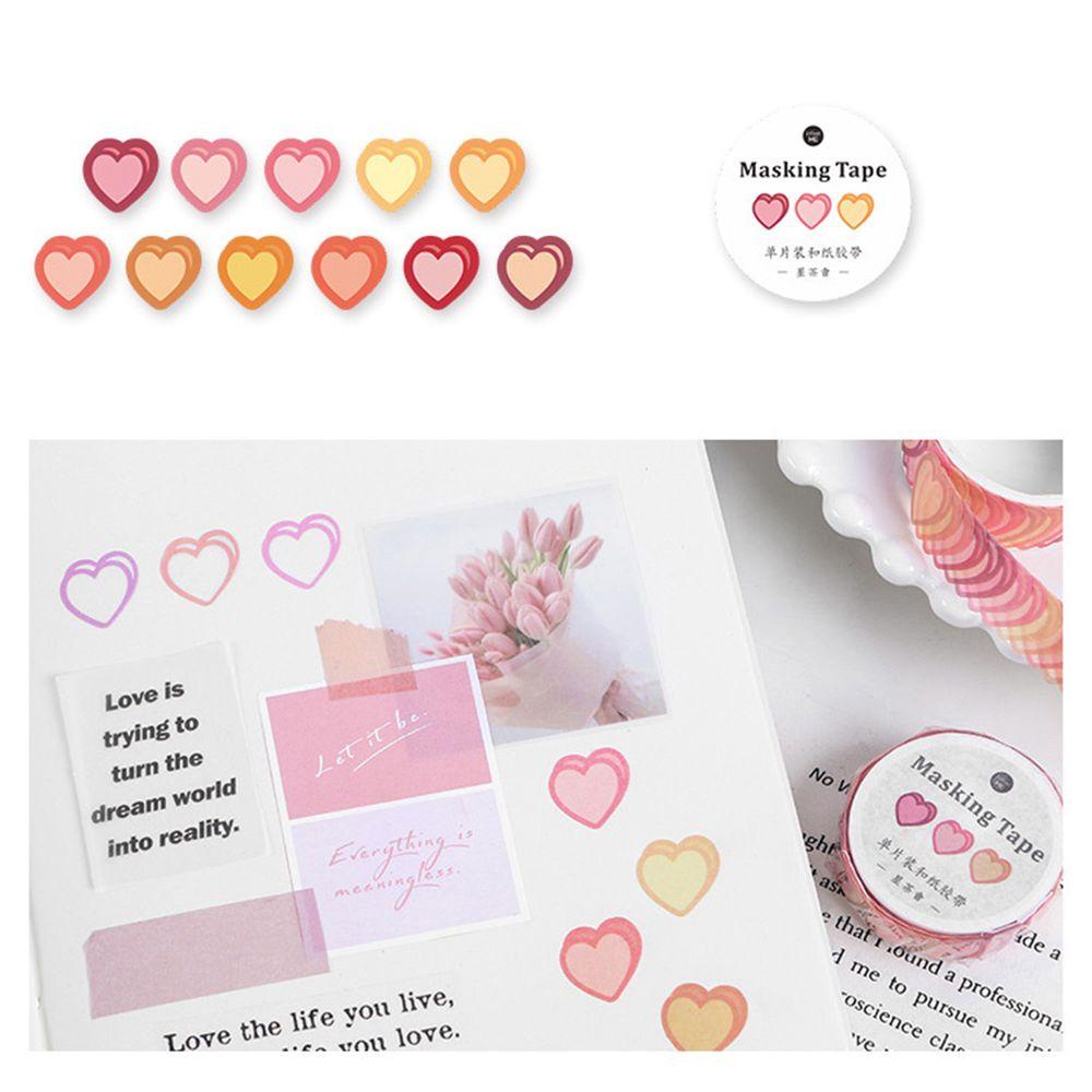 Tape Stiker Kertas Bentuk Hati Multi Warna Untuk Dekorasi Foto Jurnal