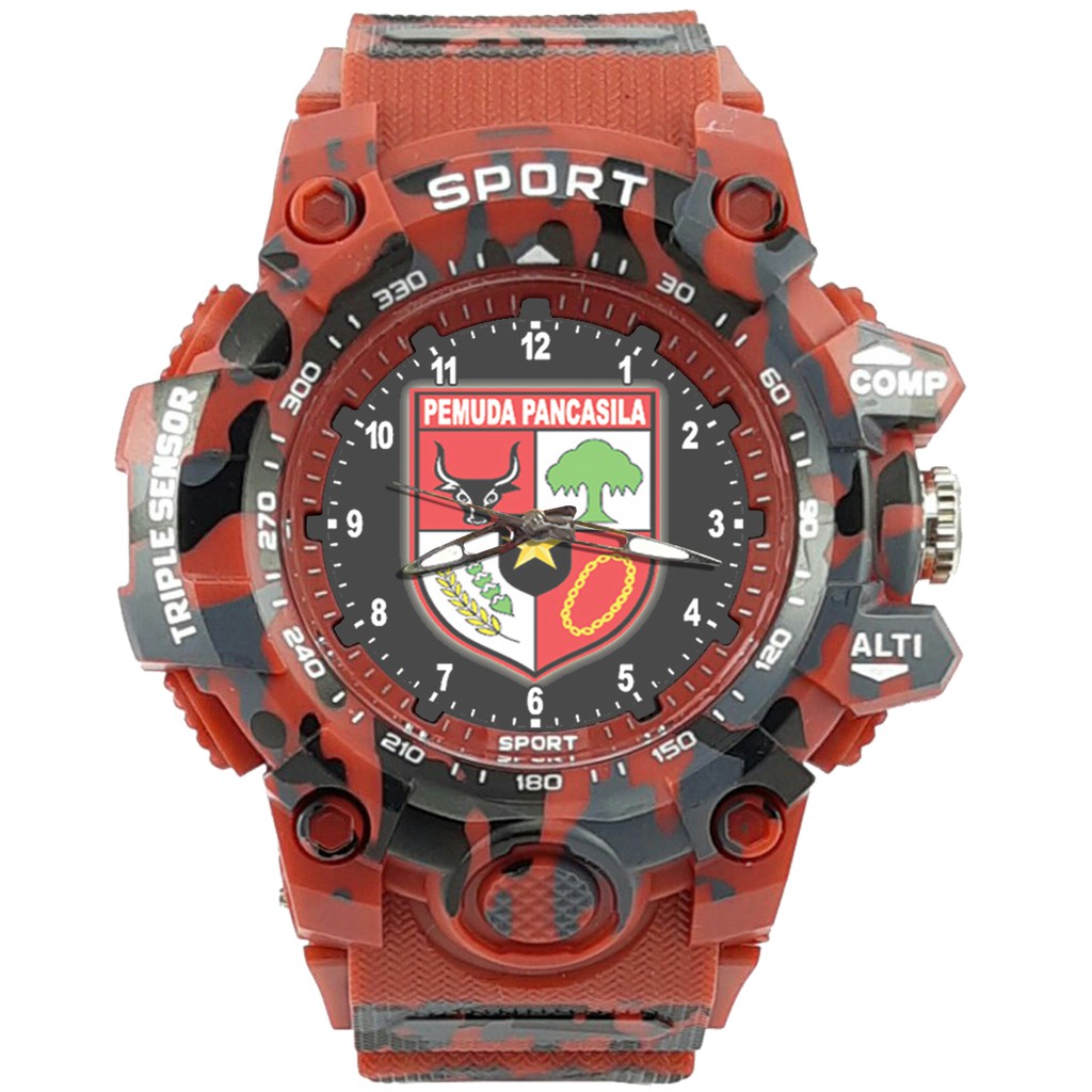 {Istimewa} Jam Tangan PP (Pemuda Pancasila) -Merah  Army Water Resistant