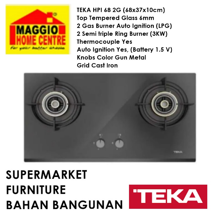 KOMPOR GAS TANAM 2 TUNGKU - KOMPOR GAS TANAM - KOMPOR TANAM HPI 68 2G - TEKA
