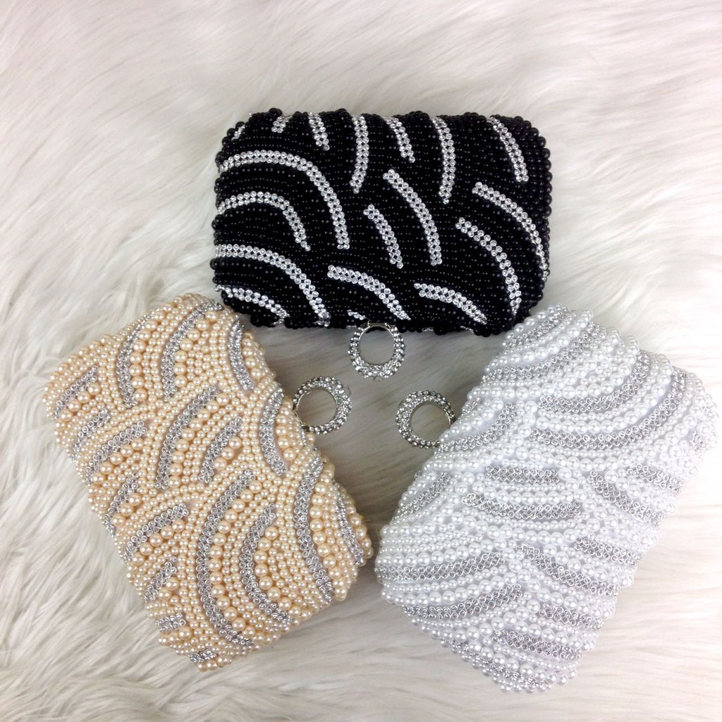 #139 Mq Queen Pearl Swarovski Clutch