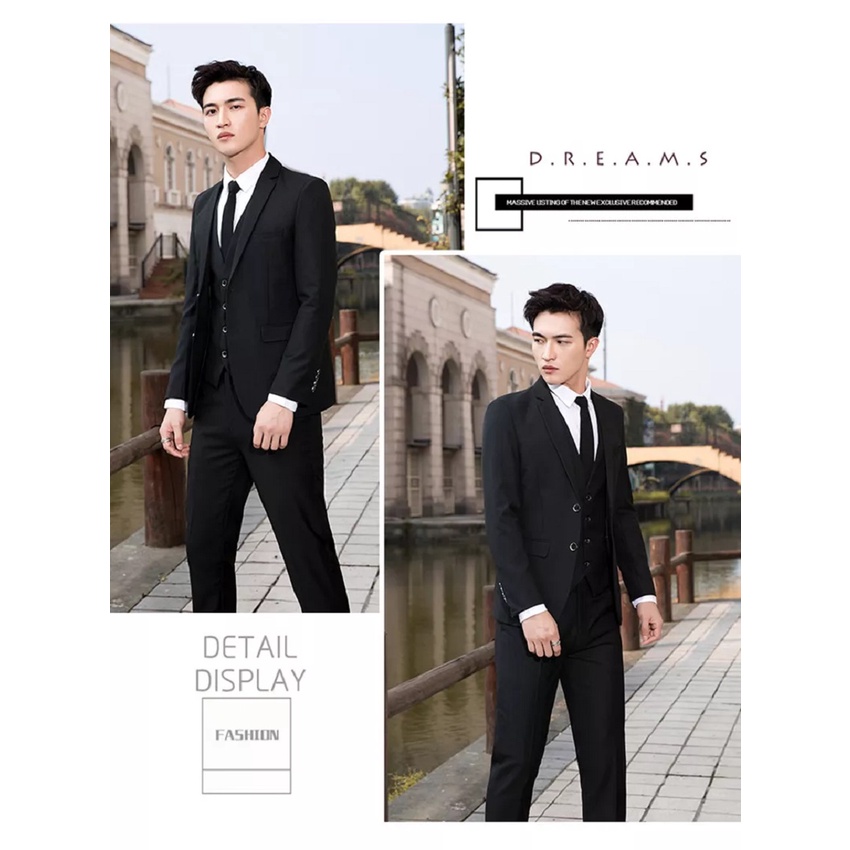 SETELAN JAS HITAM RESMI KANTOR KERJA PRIA SLIMFIT 5IN1 ORIGINAL NIKAYU BAHAN HIGH TWIST PREMIUM MODEL KANCING 2