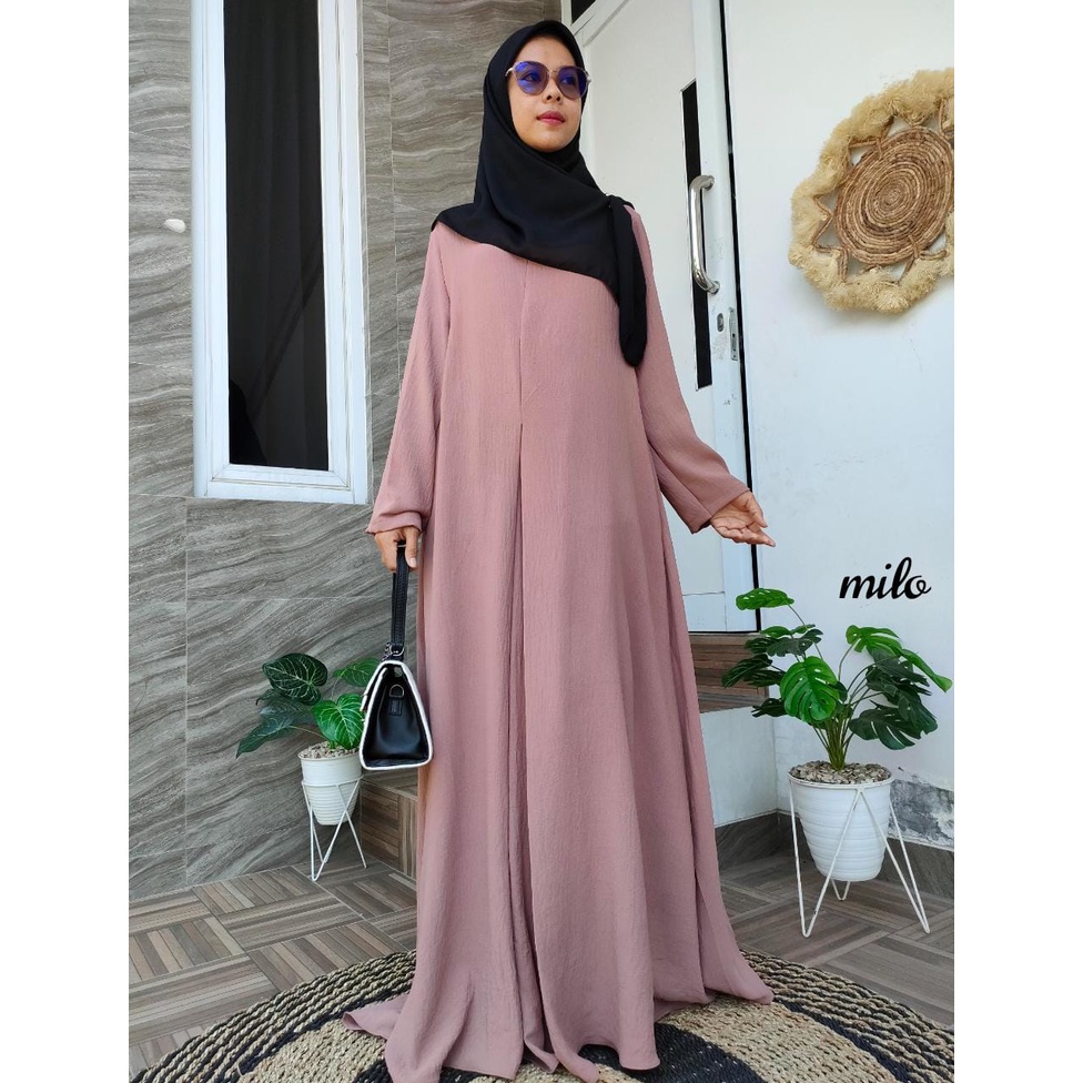 Abaya Gamis Crinkle Airflow Premium / Abaya Arab Terbaru / Abaya Polos Terlaris