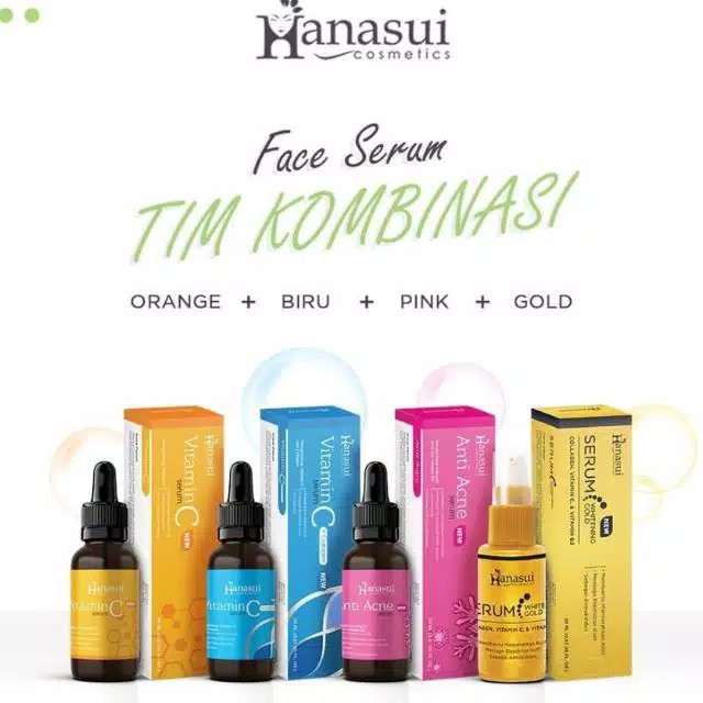 ❣️Rakkistore99❣️Hanasui Serum All Varian Anti Acne/Vitamin C/ Whitening Gold/Vitamin C+Collagen 20ml (100% Original)