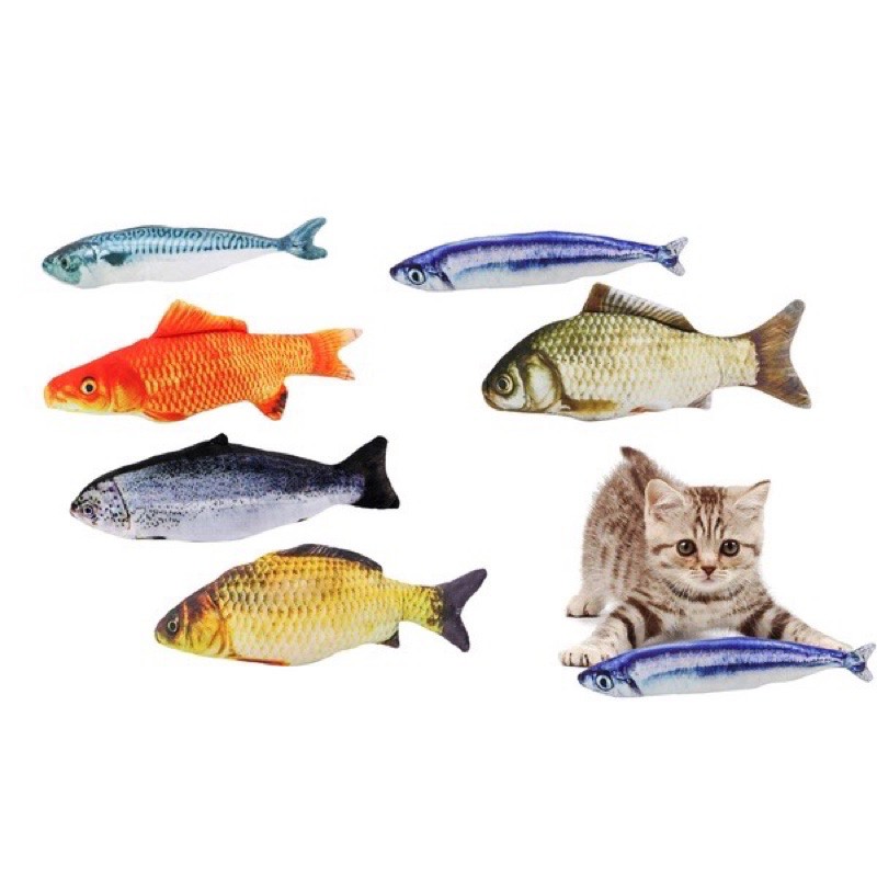 Boneka Ikan Kucing  Bentuk Ikan CatNip  Catnip  Fish 