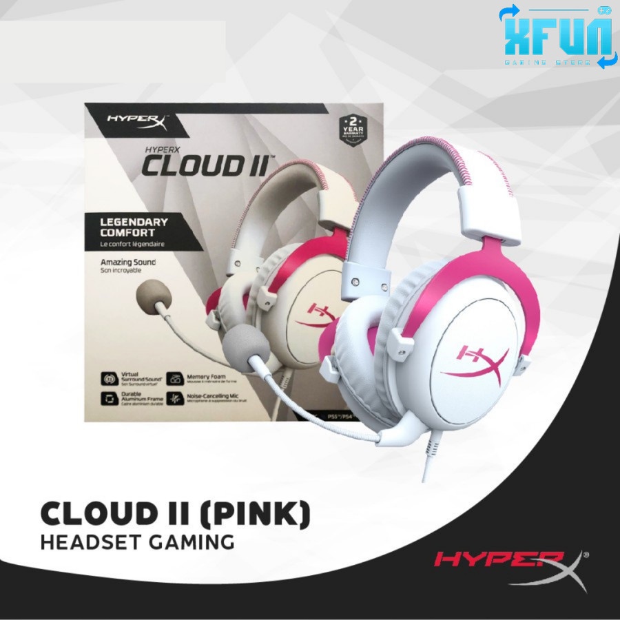 HyperX Cloud 2 Gaming Headset Kingston Hyper X Cloud 2 - PINK