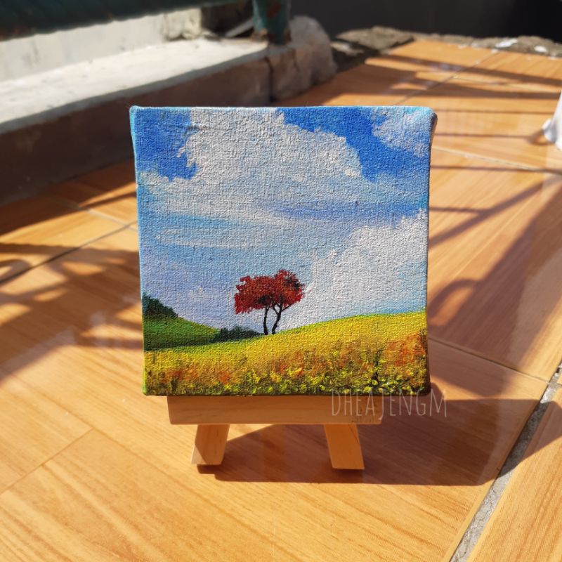 

Lukisan Akrilik Mini Canvas Pemandangan
