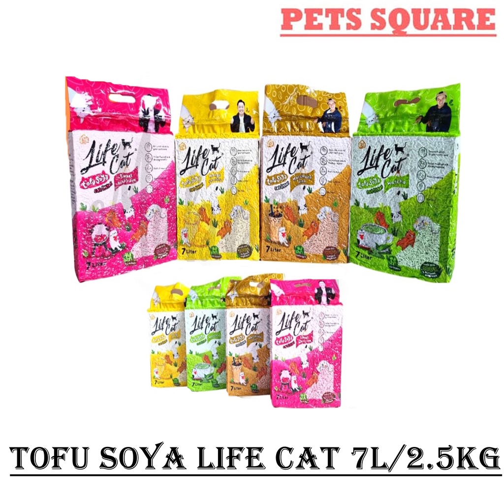 Pasir Kucing Tofu Soya LIFE CAT 7L 2.5Kg All Varian (Grab/Gosend)