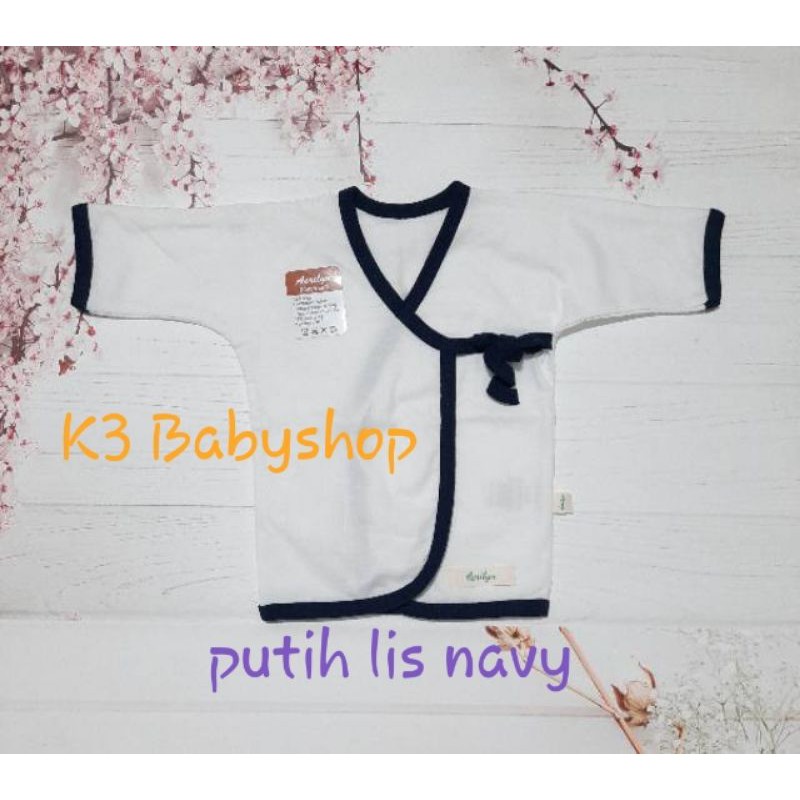 Kimono Panjang Aerilyn 0-3 dan 3-6 bulan putih khaki abu navy baju bayi newborn SNI piyama anak