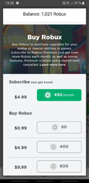 Harga Robux 2020