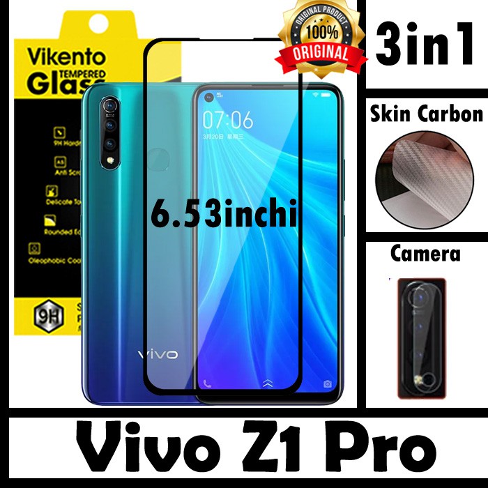 TEMPERED GLASS VIVO Z1 PRO PAKET MURAH 3IN1 STIKER + TG CAMERA