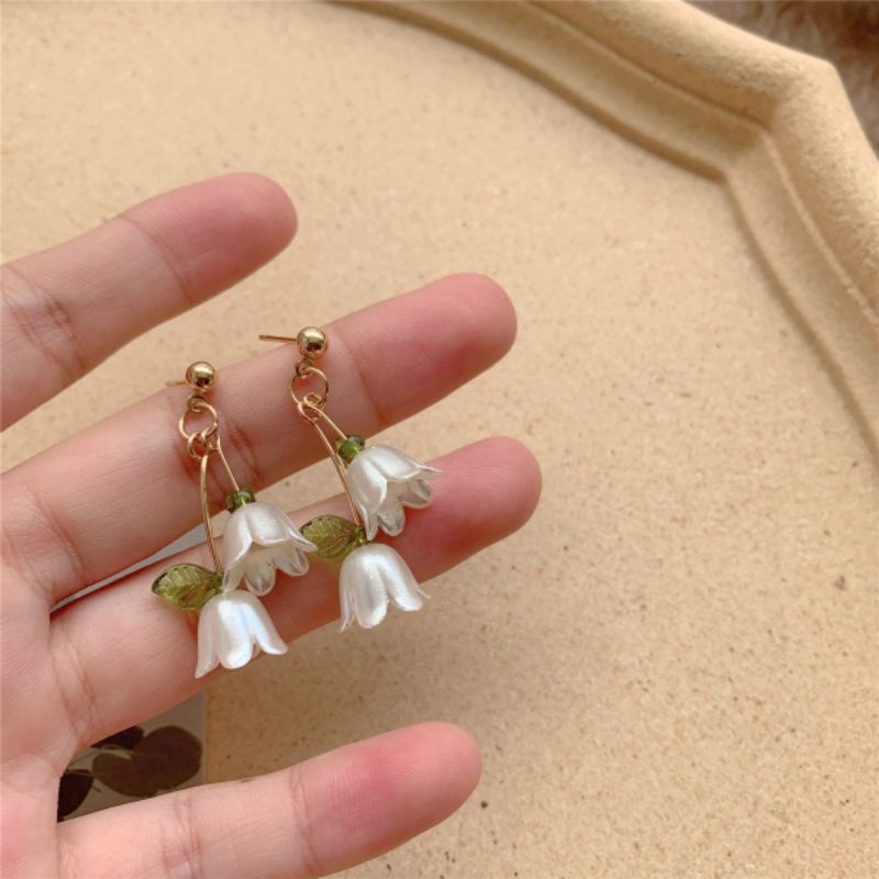 Anting Wanita Bunga Tulip Tumpuk Import