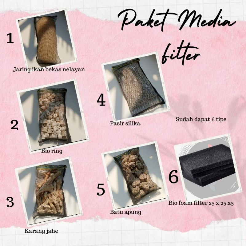 PAKET MEDIA FILTER KOLAM IKAN 6 TIPE