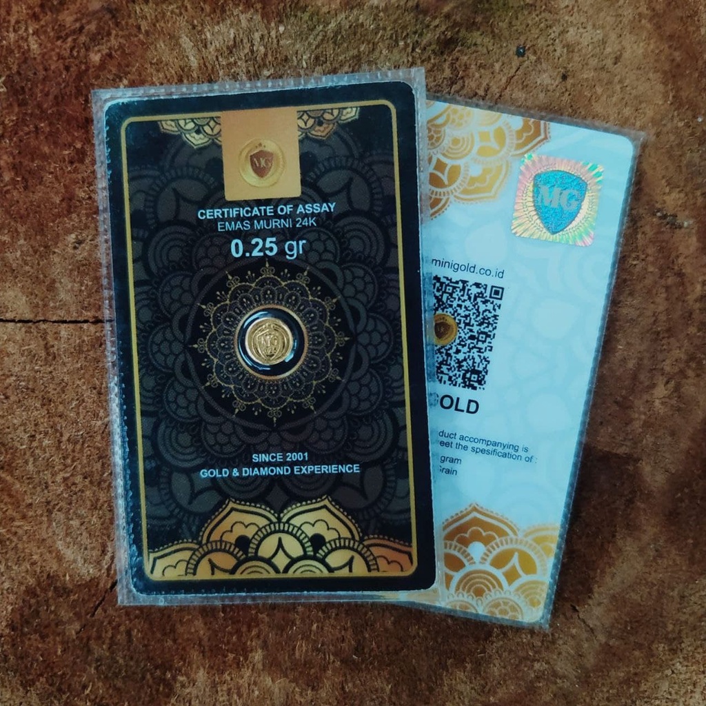 Minigold 0,25 0.25 gr Emas Mini Kecil 24K Logam Mulia non Antam UBS King Halim Lotus Archi Fine Gold