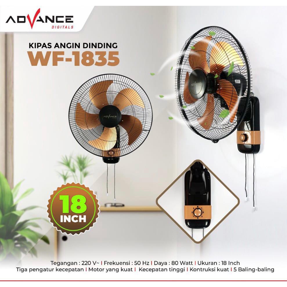 Advance Kipas Angin Tornado Dinding 18 Inch WF-1835 Garansi Resmi 1 Tahun