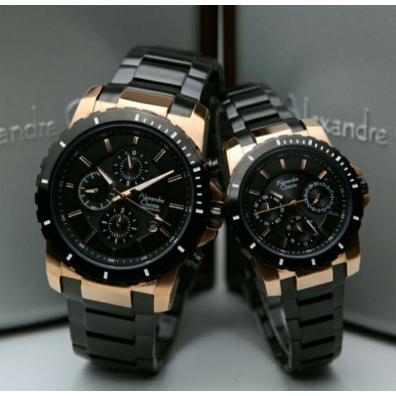 Original Jam Tangan Couple Pasangan Alexandre Christie AC 4161