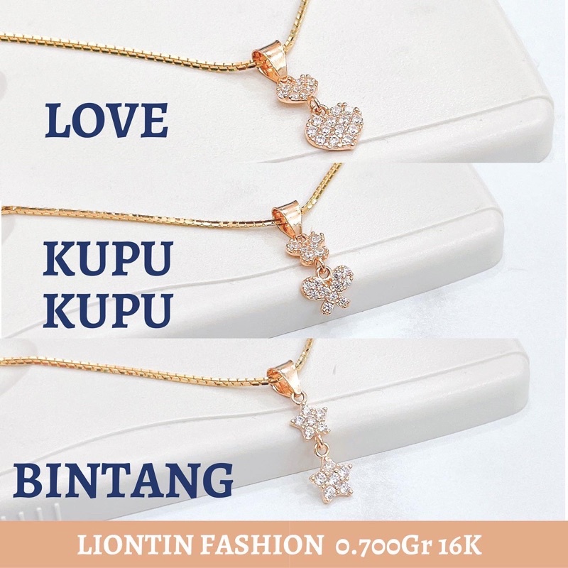 Liontin Emas Love Kupu-Kupu Bintang 0.700 Gr
